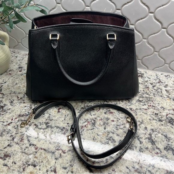 Coach Margot Carryall Black with Burgundy Interior - Picture 5 of 10